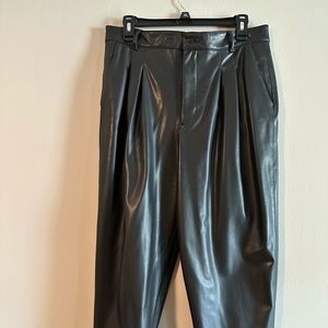 Zara Women's Vegan leather trousers. Black Size 10